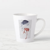 Flamingo en Parasol Latte Mok (Rechts)