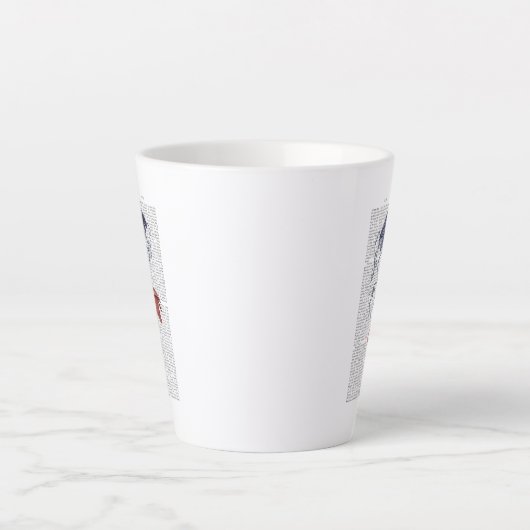 Flamingo en Parasol Latte Mok (Voorkant)