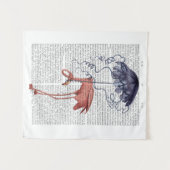 Flamingo en Parasol Wandkleed (Voorkant (horizontaal))