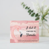 Flamingo en Pink Clouds Verhuisd naar Florida Nieu Aankondiging (Staand voorkant)