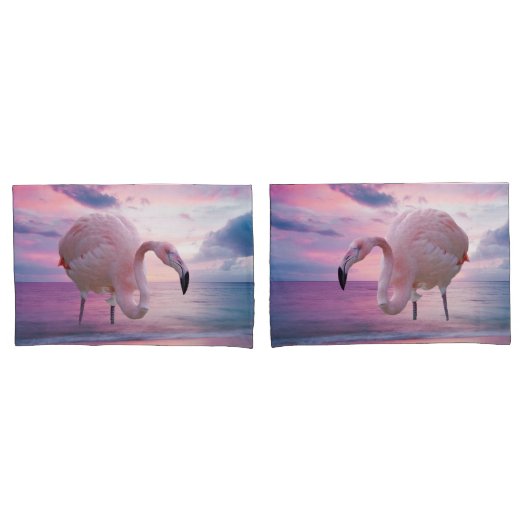 Flamingo en Pink Sky Kussensloop (Voorkant-Set)