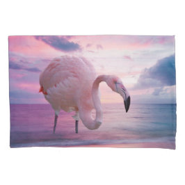 Flamingo en Pink Sky Kussensloop