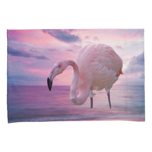 Flamingo en Pink Sky Kussensloop (Voorkant-Rechts)