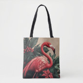 Flamingo en poinsettia tote bag (Voorkant)