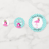 Flamingo en Polka Dot Verjaardagstafel Confetti (Achterkanten)