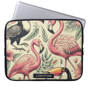 Flamingo en Toucan Naadloos Laptop Sleeve