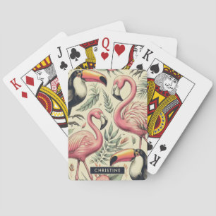 Flamingo en Toucan Naadloos Pokerkaarten