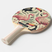 Flamingo en Toucan Naadloos Tafeltennisbatje (Voorkant Gekanteld)