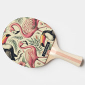 Flamingo en Toucan Naadloos Tafeltennisbatje (Zijkant)