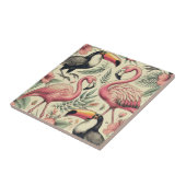 Flamingo en Toucan Naadloos Tegeltje (Zijkant)