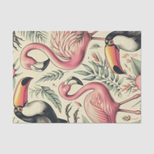 Flamingo en Toucan Naadloos Tissuepapier