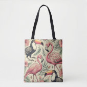 Flamingo en Toucan Naadloos Tote Bag (Voorkant)