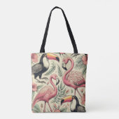 Flamingo en Toucan Naadloos Tote Bag (Achterkant)