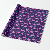 Flamingo en Tropische Bladeren Cadeaupapier (Uitgerold)