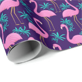 Flamingo en Tropische Bladeren Cadeaupapier (Rol Hoek)