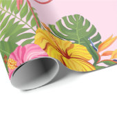 Flamingo en Vlinders 1 Cadeaupapier (Rol Hoek)