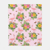 Flamingo en Vlinders 1 Fleece Deken (Voorkant)