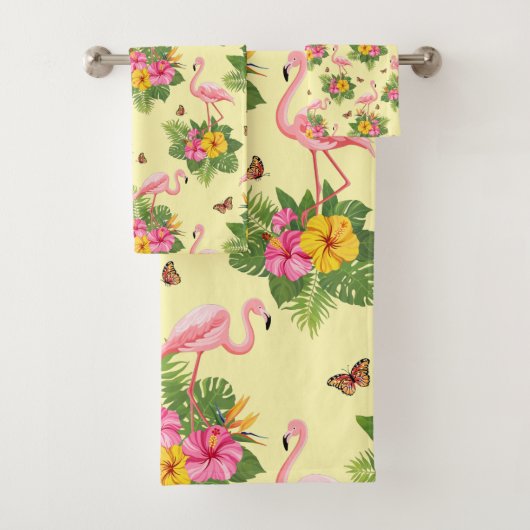 Flamingo en Vlinders 2 Bad Handdoek (Insitu)