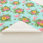 Flamingo en Vlinders 2 Sherpa Deken (3/4)
