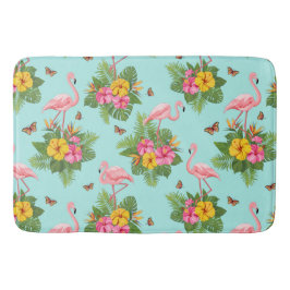 Flamingo en Vlinders 3 Badmat