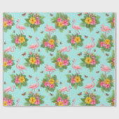 Flamingo en Vlinders 3 Cadeaupapier (Vlak)