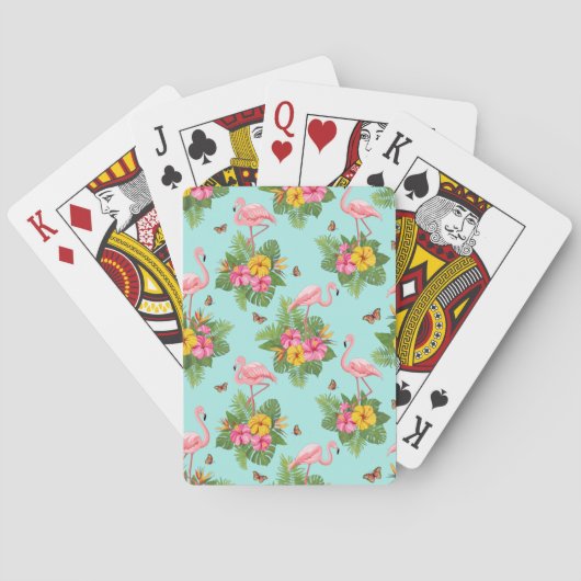 Flamingo en Vlinders 3 Pokerkaarten (Achterkant)