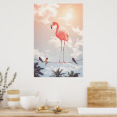 FLAMINGO EN VRIENDEN POSTER (Keuken)