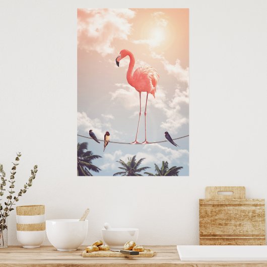 FLAMINGO EN VRIENDEN POSTER (Keuken)