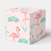 flamingo en waterleliepatroon bedankdoosjes (Achterkant)
