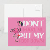 Flamingo en Wijn laat me mijn voet niet omlaag doe Briefkaart (Voorkant / Achterkant)