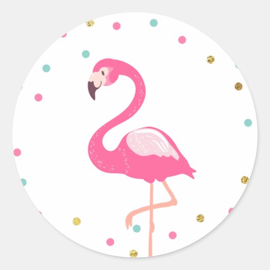 Flamingo Envelope sticker Tropisch Etiket (Voorkant)
