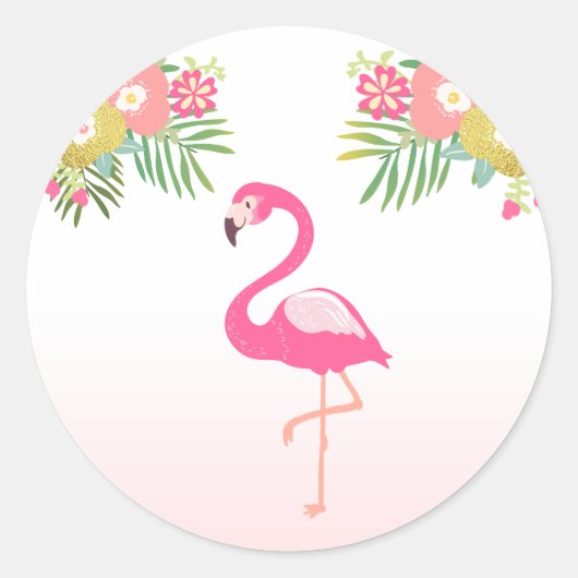 Flamingo Envelope sticker Tropisch Etiket (Voorkant)