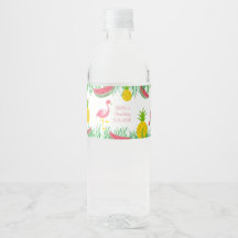 Flamingo Etiket en Drank Etiket Set