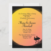 Flamingo Evening Wedding Jubileum Uitnodiging (Voorkant)