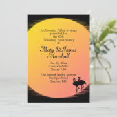Flamingo Evening Wedding Jubileum Uitnodiging (Staand voorkant)