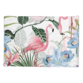 Flamingo Exotische Bloemen Tropisch Naadloos Kussensloop (Achterkant)