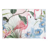 Flamingo Exotische Bloemen Tropisch Naadloos Kussensloop (Voorkant)