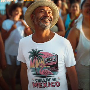 Flamingo Expat Pensioen Mexico Strand Leven T-shirt