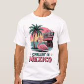 Flamingo Expats Pensioen Mexico Strand Leven T-shirt (Voorkant)