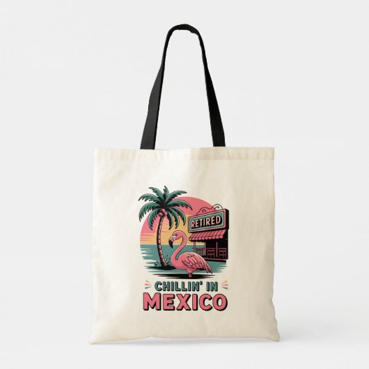 Flamingo Expats Pensioen Mexico Strand Leven Tote Bag (Achterkant)