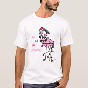 Flamingo Fa La Xmas Funny Women Santa Hat T-shirt