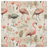 "Flamingo Fables: grillige Flamingo Stof (Close Up)