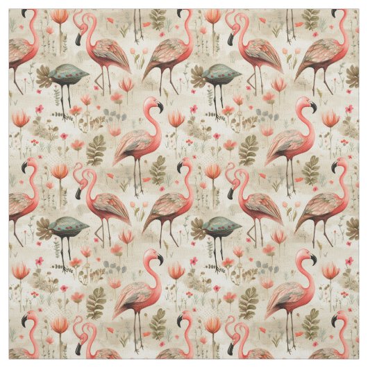 "Flamingo Fables: grillige Flamingo Stof (Swatch)