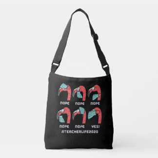 Flamingo Face Mask Teacher Life Social Distance Crossbody Tas