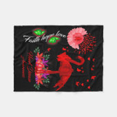 Flamingo Faith Hope Love Heart Disease Awareness Fleece Deken (Voorkant (Horizontaal))