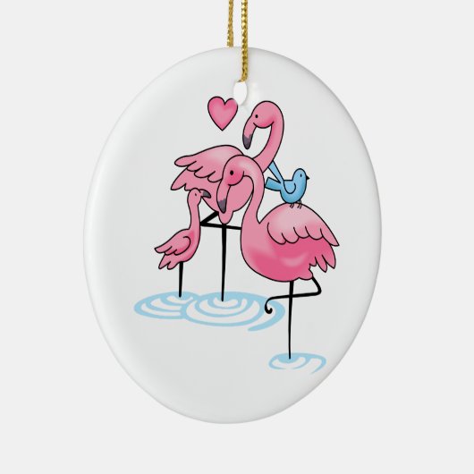 Flamingo Family Keramisch Ornament (Rechts)