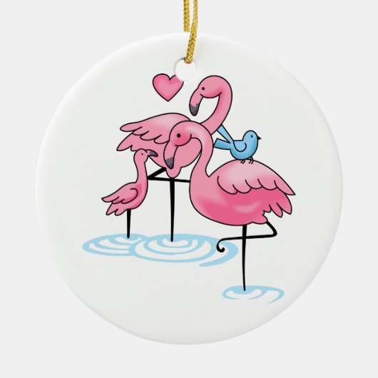 Flamingo Family Keramisch Ornament (Voorkant)