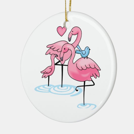 Flamingo Family Keramisch Ornament (Links)