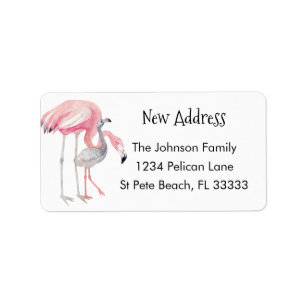 Flamingo Family New Address Label