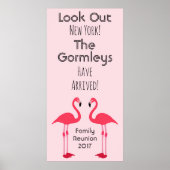 Flamingo Family Reunion Pink Poster Cute (Voorkant)